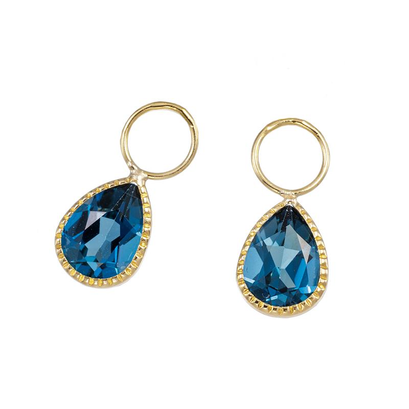 K18YG ブルートパーズ チャーム TO 約1.00ct