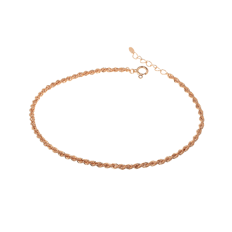 K18PGシャイニーロープブレスレット長さ約20cm幅約1.9mm重量約1.0g