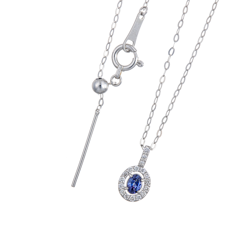 PT900/PT950 ベニトアイト ダイヤ ネックレス BE 約0.11ct D 約0.08ct
