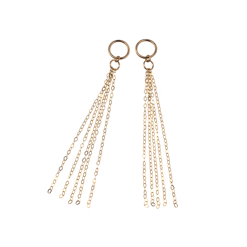 K18YG 5連チェーン フリンジ チャーム 約0.4g