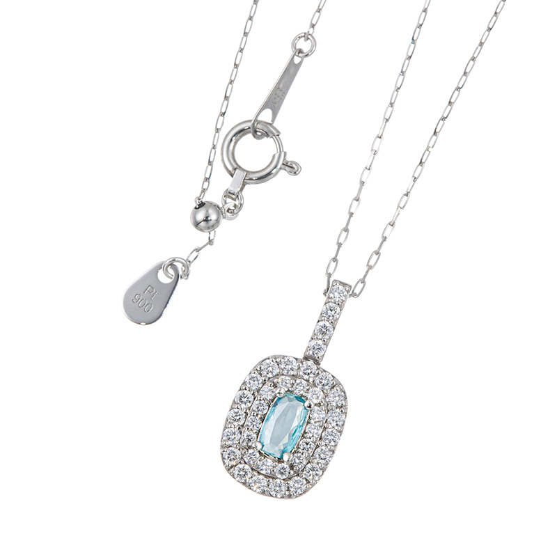 PT990/PT900 グランディディエライト ダイヤ ネックレス GR 約0.15ct D 約0.