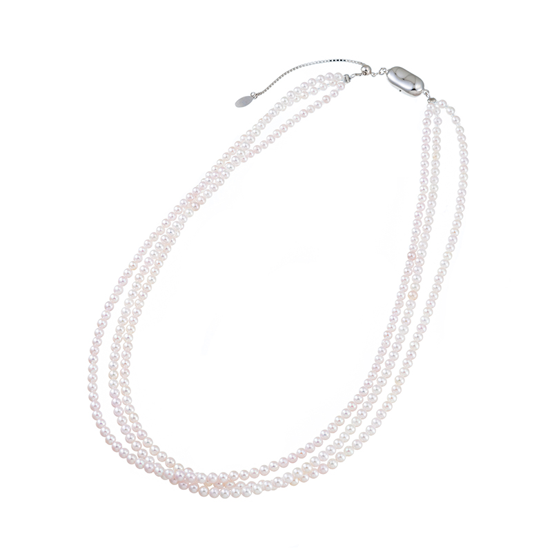 SVアコヤ真珠3連ネックレスP約3.0mm約45cm