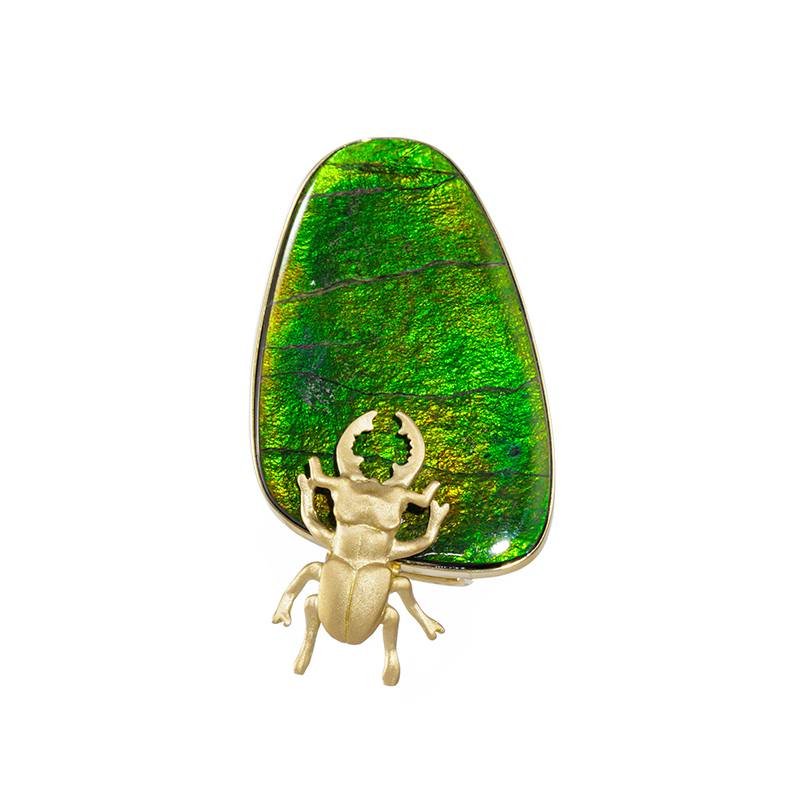 K18YG ダブルフェイスアンモライト ペンダントトップ AMM 13.72ct