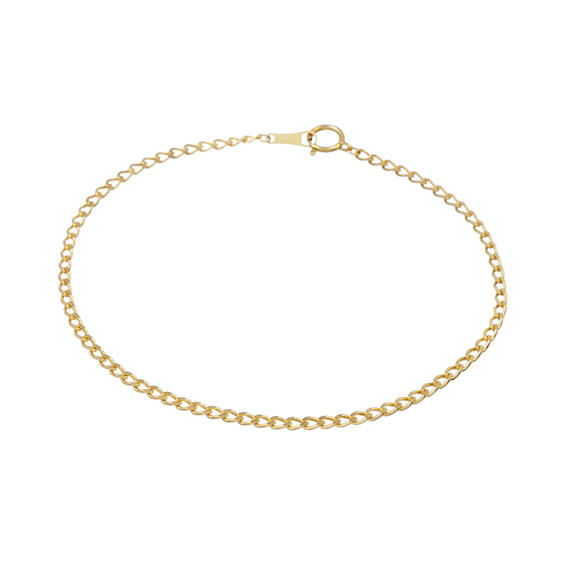 K18YG ワイド喜平チェーン ブレスレット 長さ：約18cm 幅：約2.0mm 総重量：約2.1g