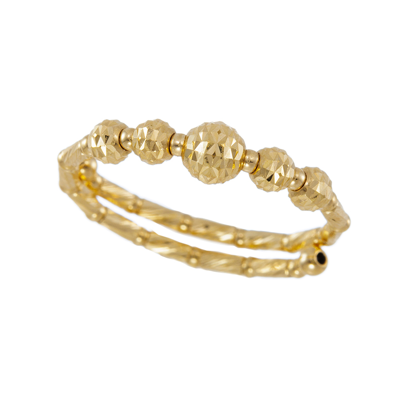 K18YG クロスランタン ＆ シャインカット フリーリング 幅：約1.4-3.8mm 総重量：約0