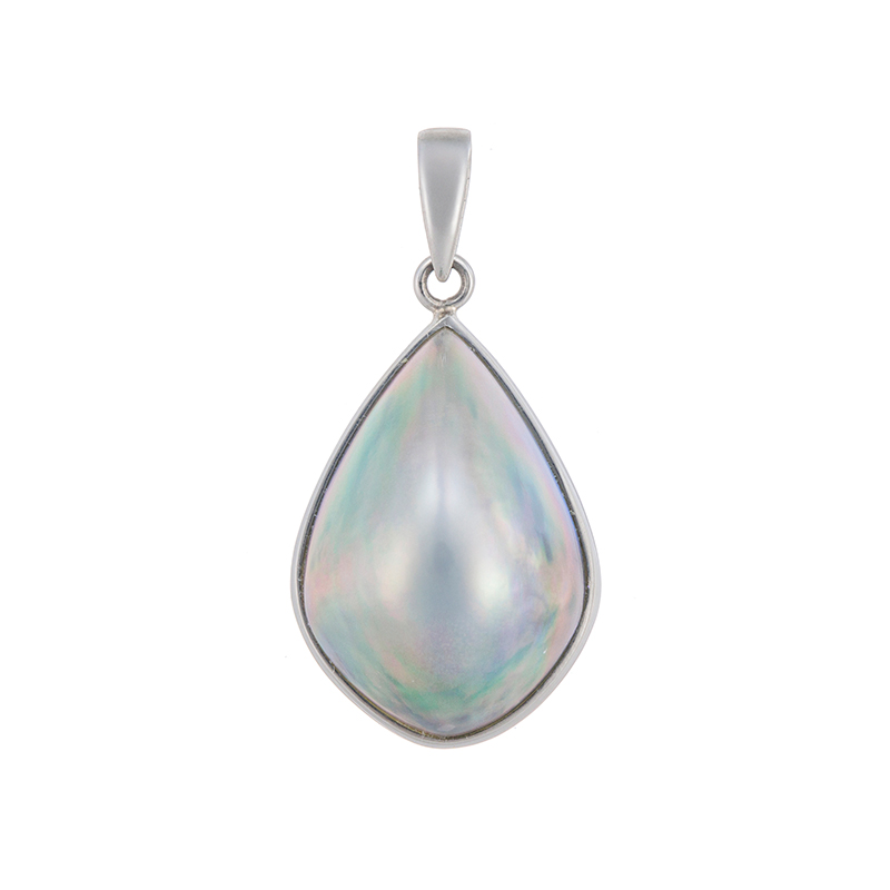 PT900 奄美大島産 マベパール シールド ペンダントトップ P 約16.0×11.0mm