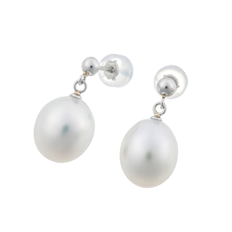 PT900 白蝶真珠 ピアス P 約9.0mm