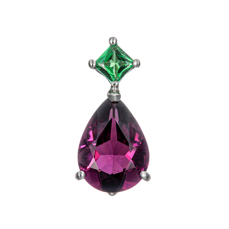 PT950 グレープガーネット ツァボライト ペンダントトップ GA 約1.00ct TS 約0.0