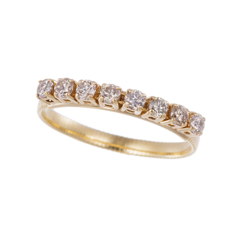 K18YG ブラウンダイヤモンド アジャストリング BRD 約0.33ct 8～15号