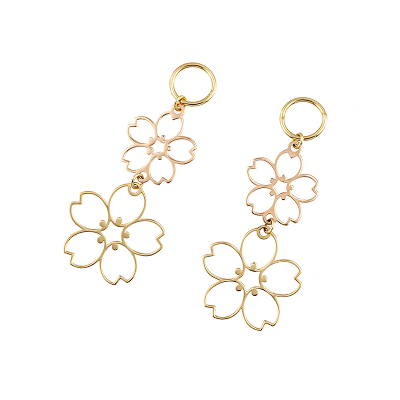 K18YG/PG 2カラー 桜 チャーム 約0.5g