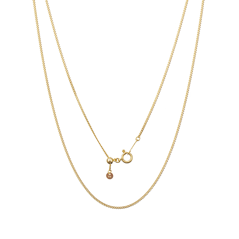 K18YG シャインカット 喜平チェーン ネックレス 全長 約45cm 幅 約0.9mm 総重量 約