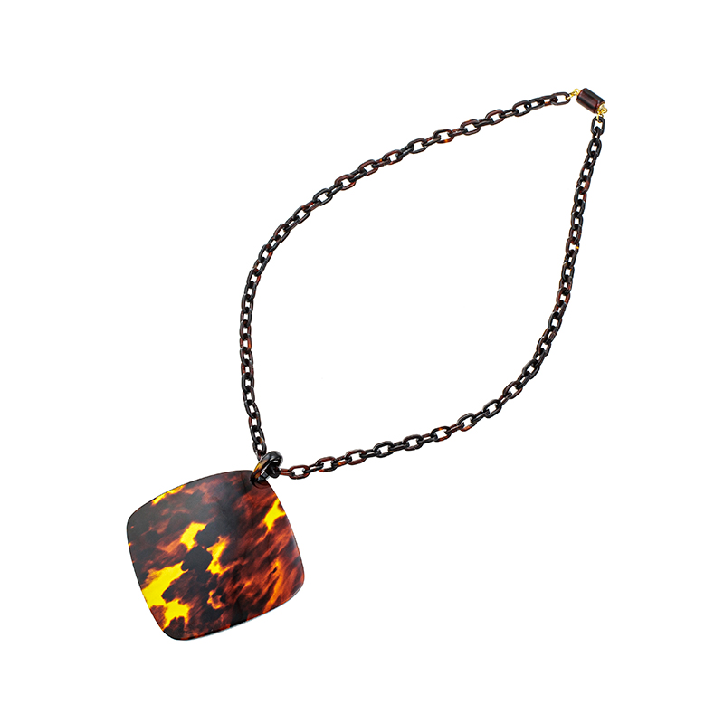 本べっ甲 ひし形 チェーンネックレス