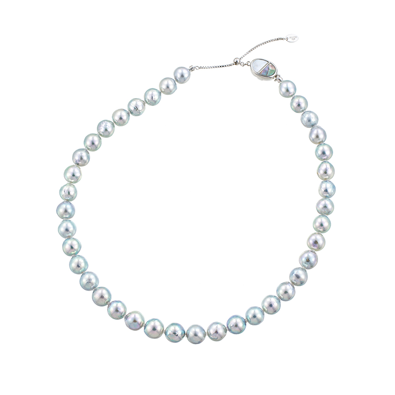 SV テリVeryGood 宇和島産 越物 アコヤ真珠 ナチュラルカラー 白蝶貝 & 黒蝶貝 ネック