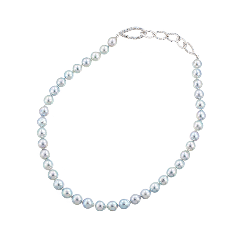 SV テリVeryGood 宇和島産 越物 アコヤ真珠 ナチュラルカラー デザインネックレス P 約