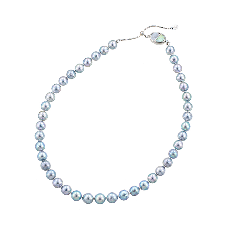 SV テリVeryGood 宇和島産 越物 アコヤ真珠 ナチュラルカラー 白蝶貝 & 黒蝶貝 ネック