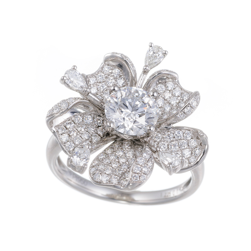 PT950 Dカラーダイヤモンド & ダイヤ リング D 1.22ct(D VS2 VERYGOOD