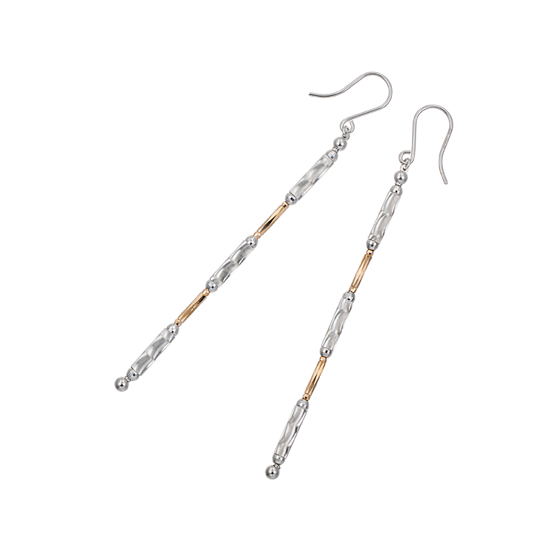 PT950/K18PG ハイブリット バーピアス 縦：約69.0mm 横：約2.3mm 総重量：約1