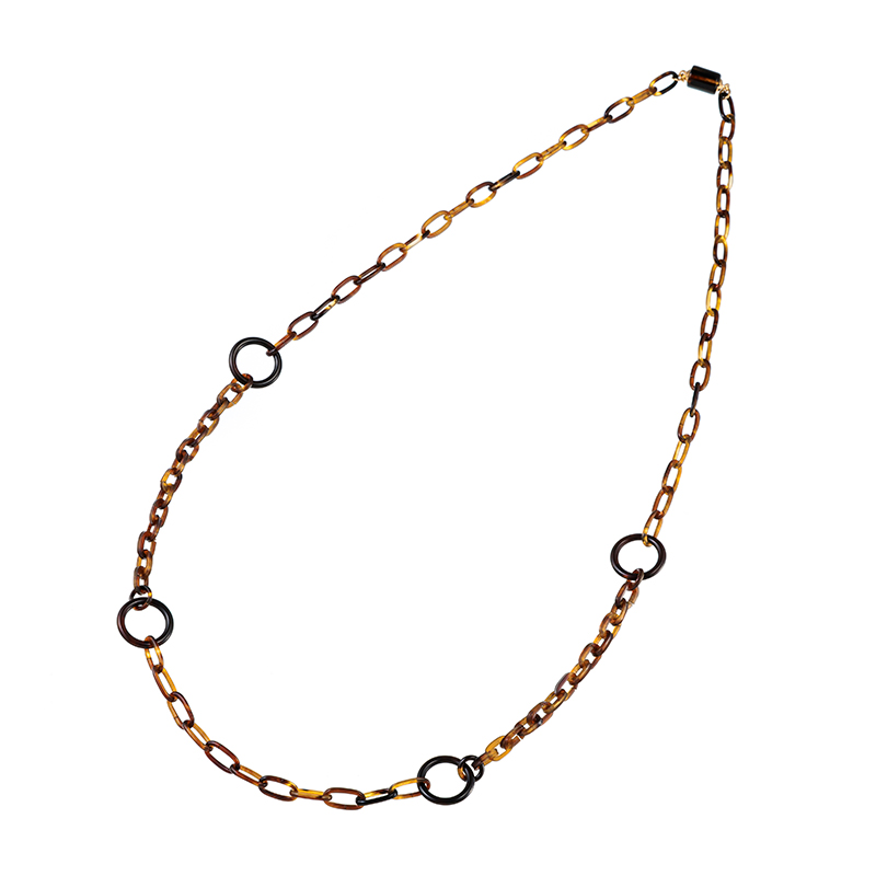 本べっ甲 丸輪チェーン ネックレス