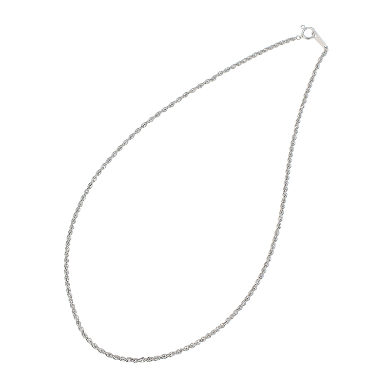 純プラチナ シャイニー ロープチェーン ネックレス 長さ 約38cm 幅 約1.9mm 重量 約6.