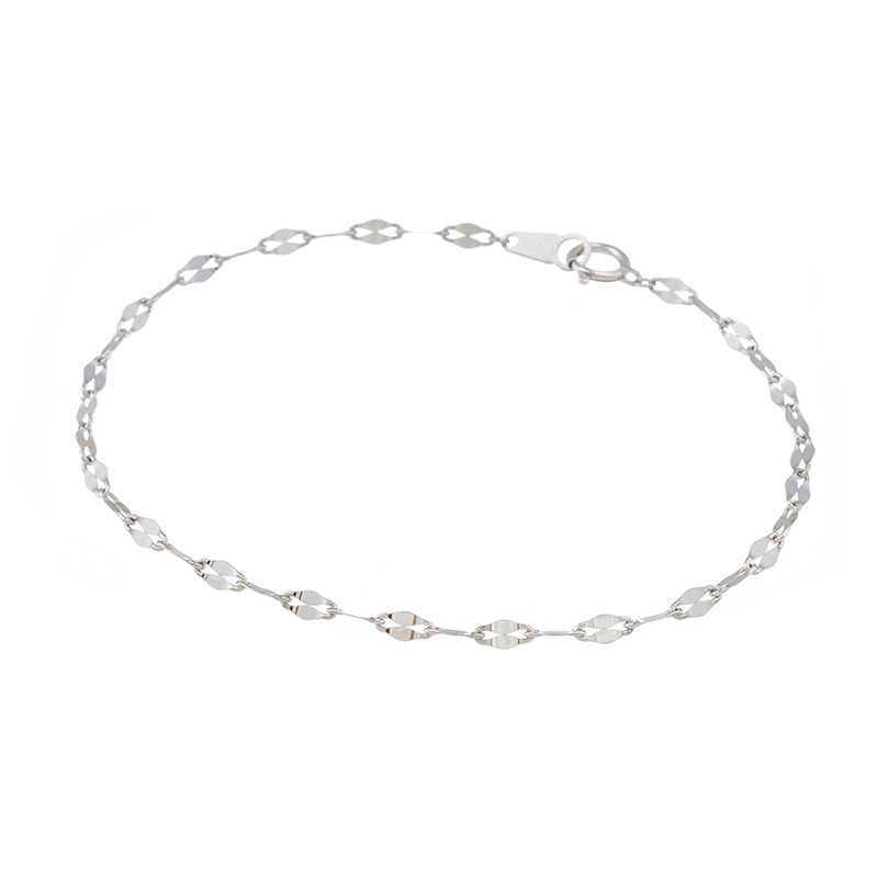 純プラチナ スーパーワイド ミラーペタルチェーン ブレスレット 全長 約18cm 幅 約2.5mm 