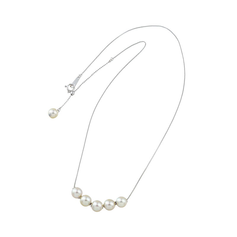 K18WG アコヤ真珠 ネックレス コルザ Reinerose Keiko P 約7.0-7.5mm