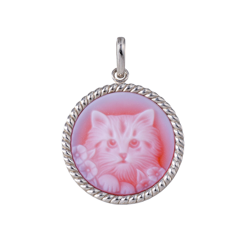 SV メノウカメオ ペンダントトップ カメオ 約14×14mm