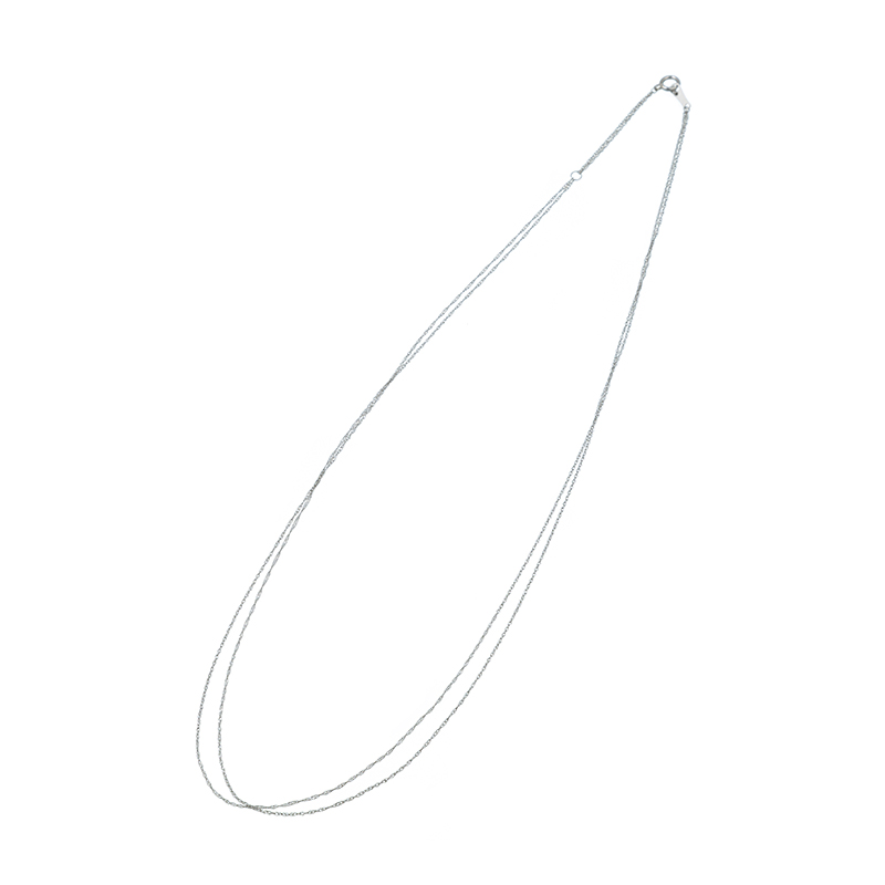 PT950 スクリュー 2連ネックレス 長さ：約45cm 幅：約1.4mm 重量：約1.2g アジャ