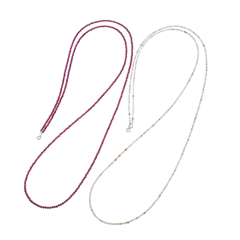 SV ロードライトガーネット ＆ ルチルクォーツ ネックレス 2点セット GA 約100.00ct 