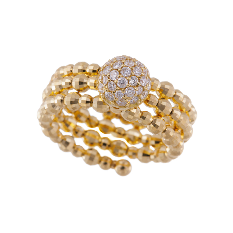 K18YG ダイヤモンド パヴェラグジェ フリーリング D 約0.31ct 幅：約4.6-6.9mm