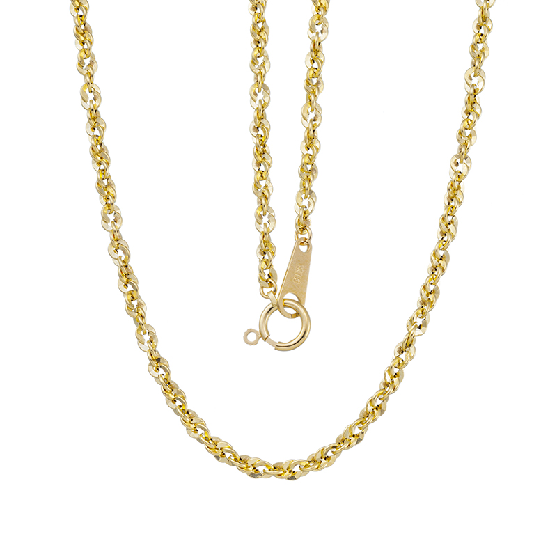 K18YG ダブルディスクチェーン ネックレス 長さ 約42cm 幅 約2.4mm 重量 約2.3g