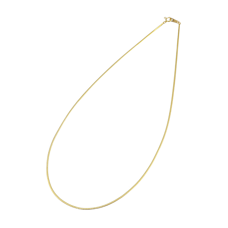 K18YG 甲丸ヘリンボーン 2DCチェーン ネックレス  長さ 約42cm 幅 約1.2mm 重量