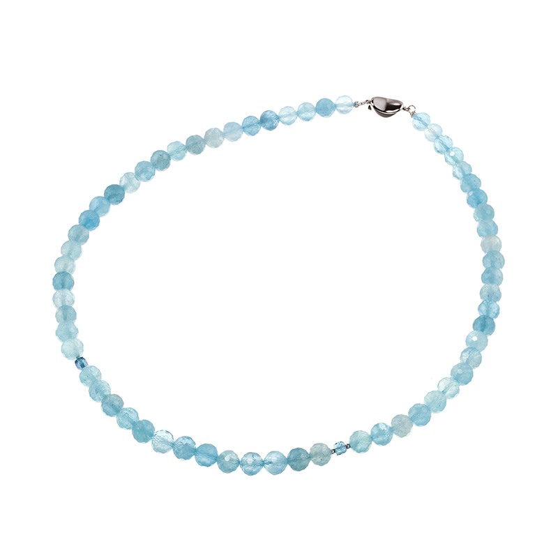SV/K18WG アクアマリン ネックレス AQ 約189.00ct