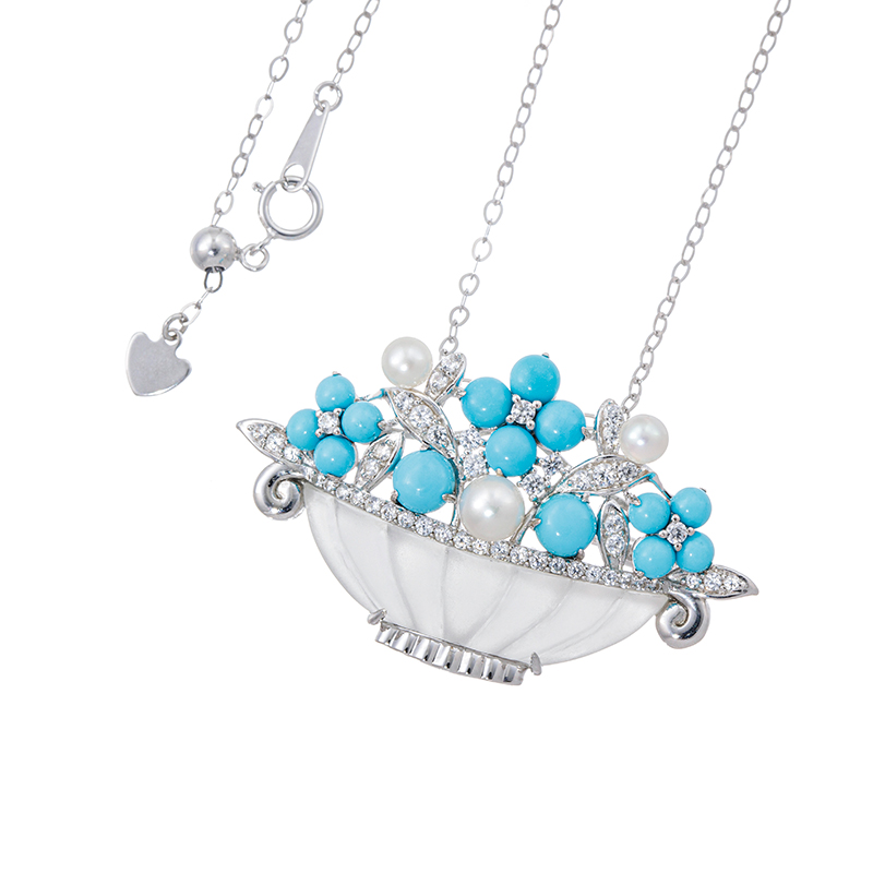 パラジウムシルバー950 スリーピングビューティーターコイズ(スタビライズ) アコヤ真珠 ロッククリ