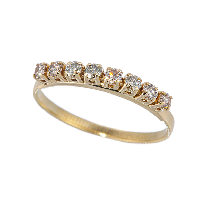 K18YG ブラウンダイヤモンド アジャストリング BRD 約0.33ct 15～23号