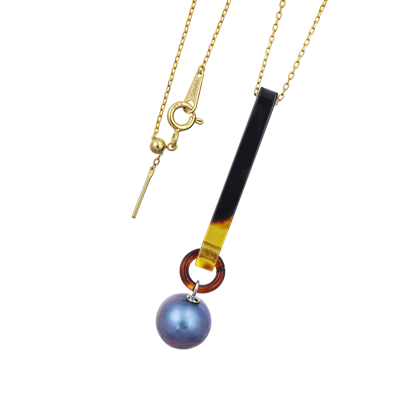 SV 本べっ甲 マベパール ネックレス P 約10.0mm