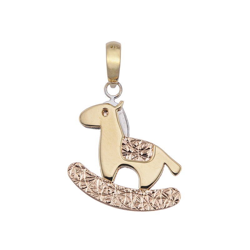 K18YG/WG/PG 木馬さんペンダントトップ 約0.5g