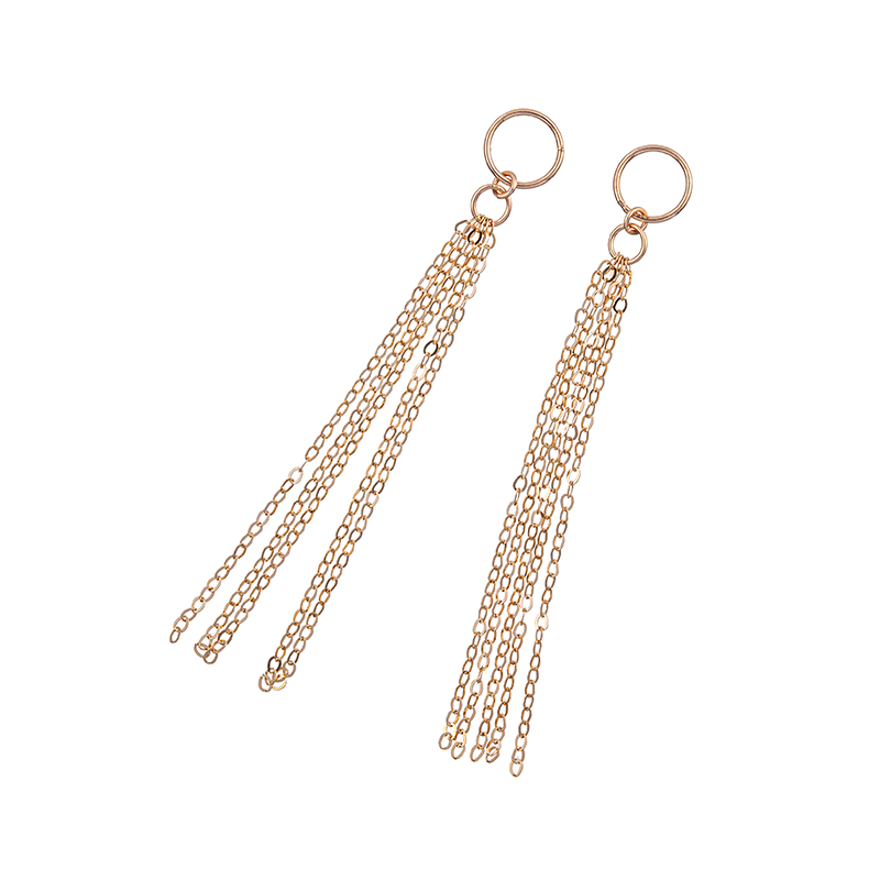 K18PG ケーブル5連フリンジチャーム 約0.4g