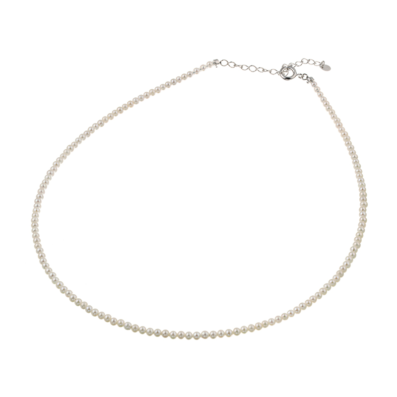 SV 有核淡水真珠 無調色 ネックレス P 約2.5mm 約45cm