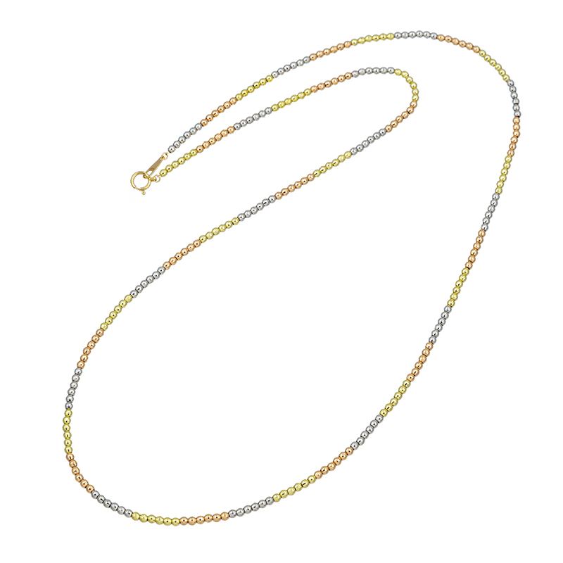 PT950/K18GG/PG スリーカラーミラーボール ロングネックレス 長さ:約60cm 幅:約2