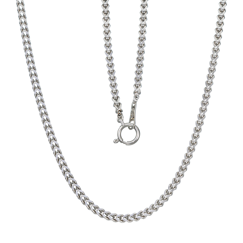 PT950 フランコチェーン ネックレス 長さ:約60cm 幅:約2.1mm 重量:約14.0g