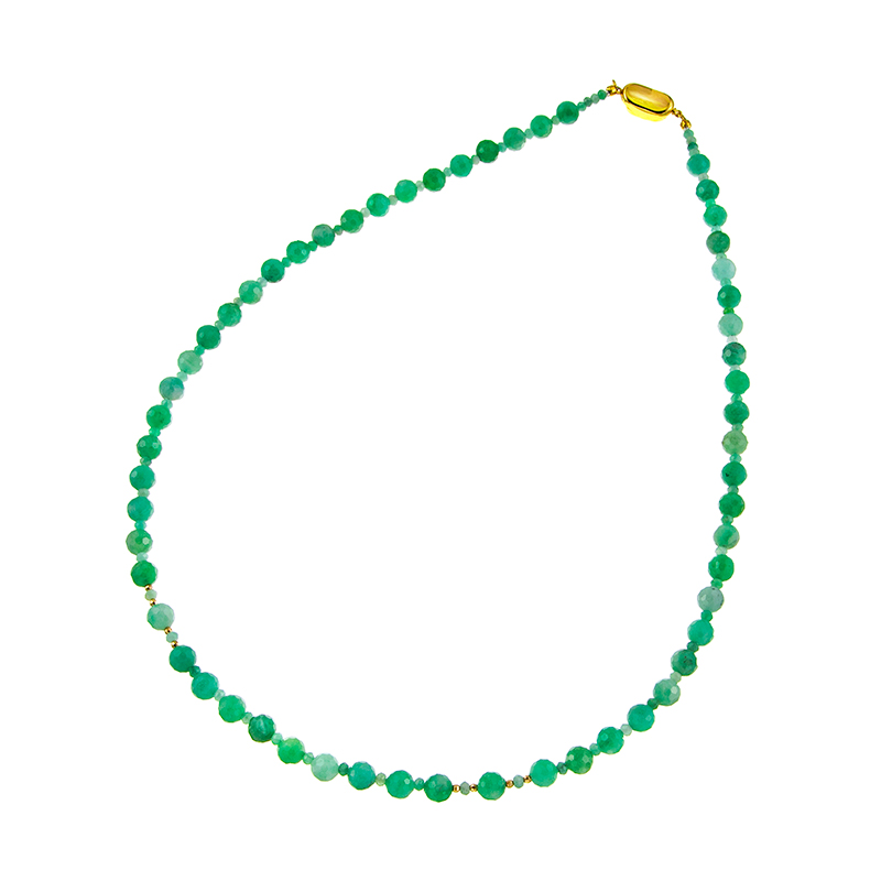 SV/K18YG エメラルド ネックレス EM 約75.00ct