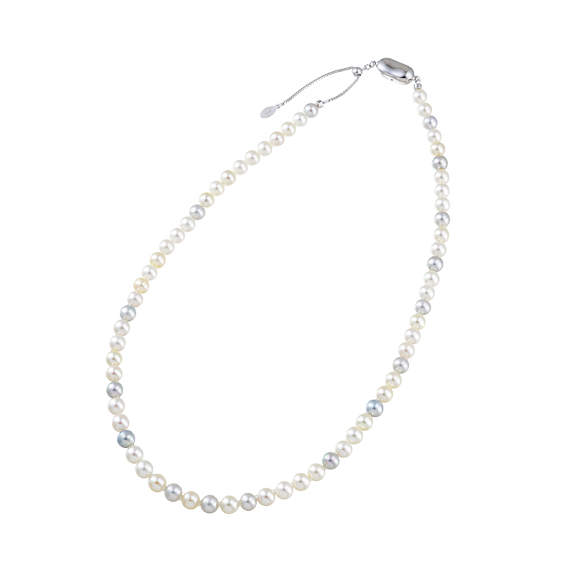 SV 越物 アコヤ真珠 ナチュラルマルチカラー ネックレス P 約5.0mm 約47cm