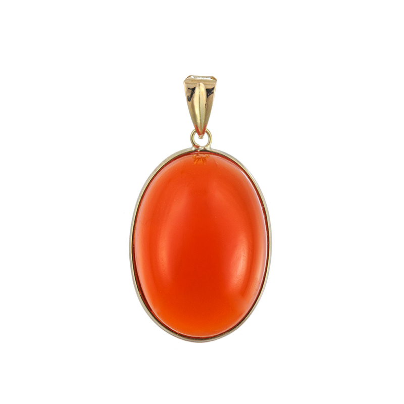K18YG カーネリアン ペンダントトップ CA 約10.00ct