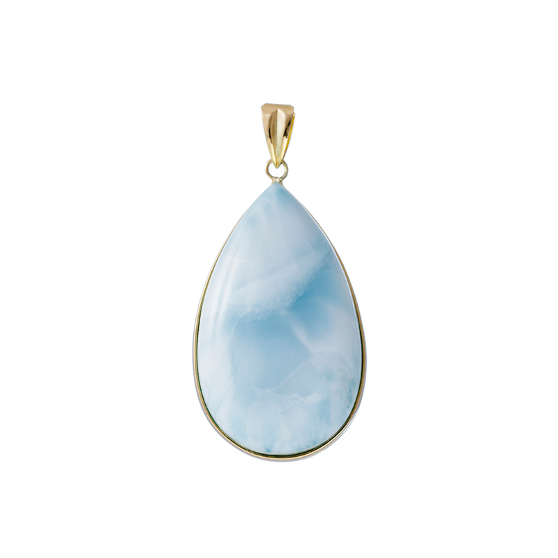 K18YG ラリマール ペンダントトップ LM 約25.00ct