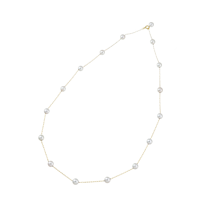 K18YG アコヤ真珠 ステーションネックレス トルセッラ P 約6.0mm 全長 約50cm
