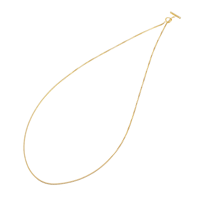 K18YG ベネチアン8DCチェーン Tバーエンド ネックレス 長さ 約60cm 幅 約1.4mm 