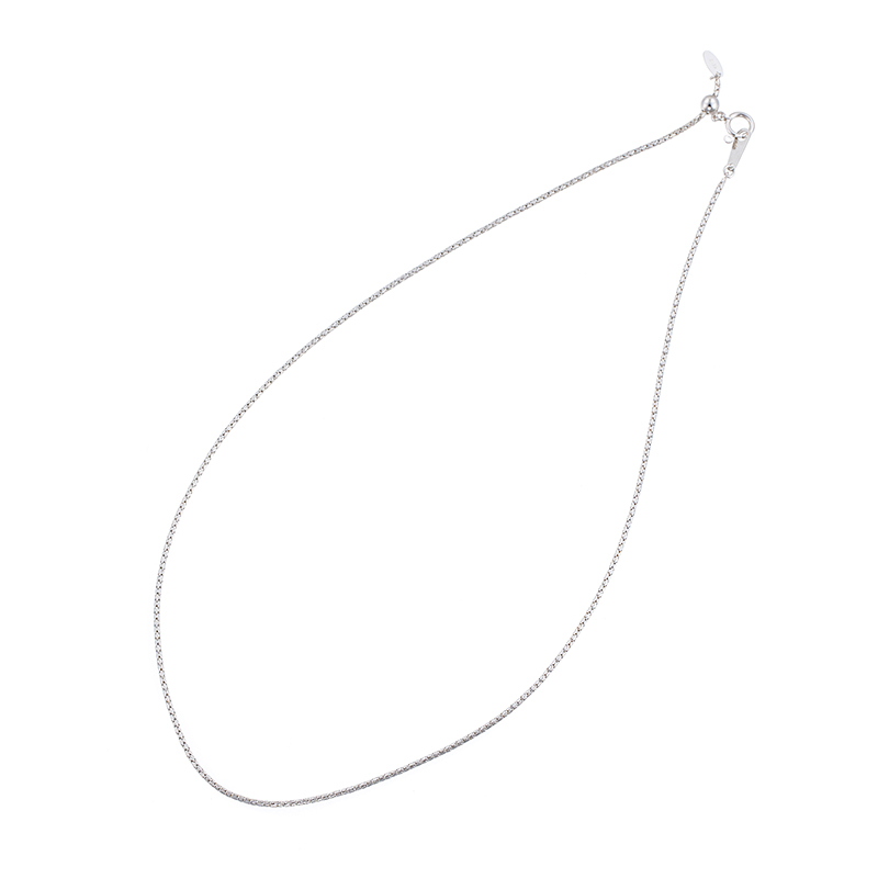 K18WG ダイヤカットマルベリーチェーン ネックレス 長さ 約40cm 幅 約1.2mm 重量 約