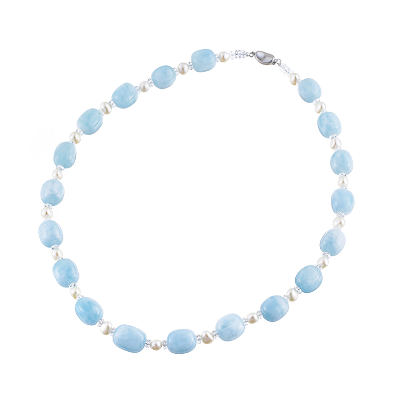 SV アクアマリン クォーツ 淡水真珠 ネックレス AQ 約430.00ct QU 約20.00ct