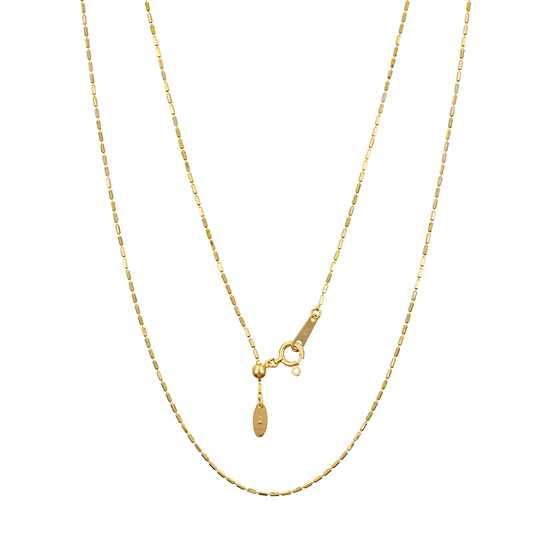 K18YG シリンダーチェーン ネックレス 長さ 約50cm 幅 約0.8mm 総重量 約1.7g