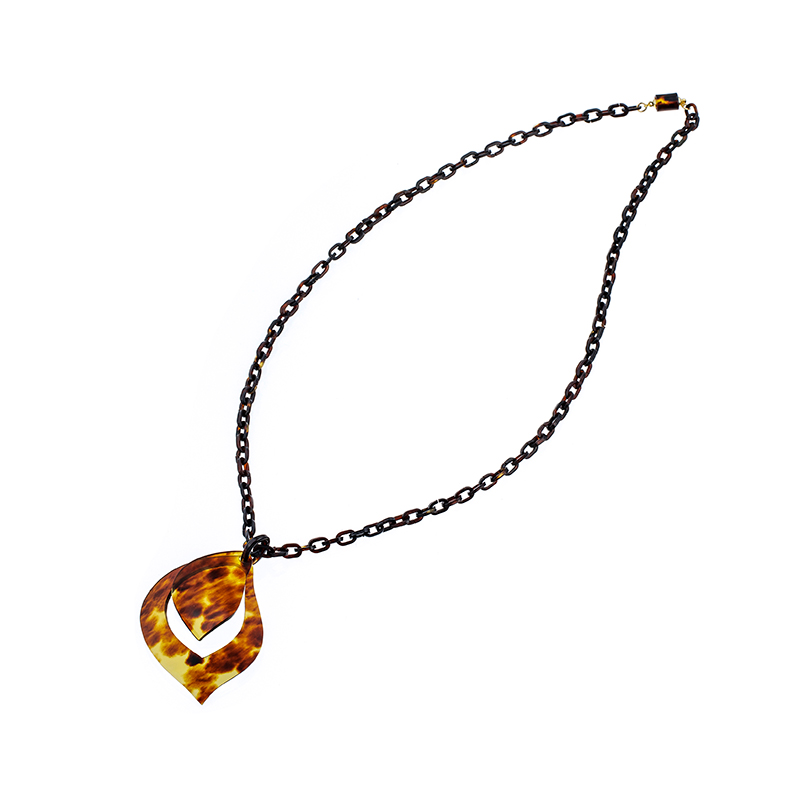 本べっ甲 ぶら下がりチェーン ネックレス